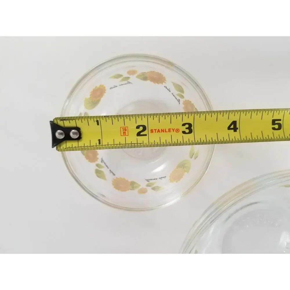 Sunflower Glass Bowl Set Imperial 2 Piece Cereal Fruit Prep Dip Granny Cottage